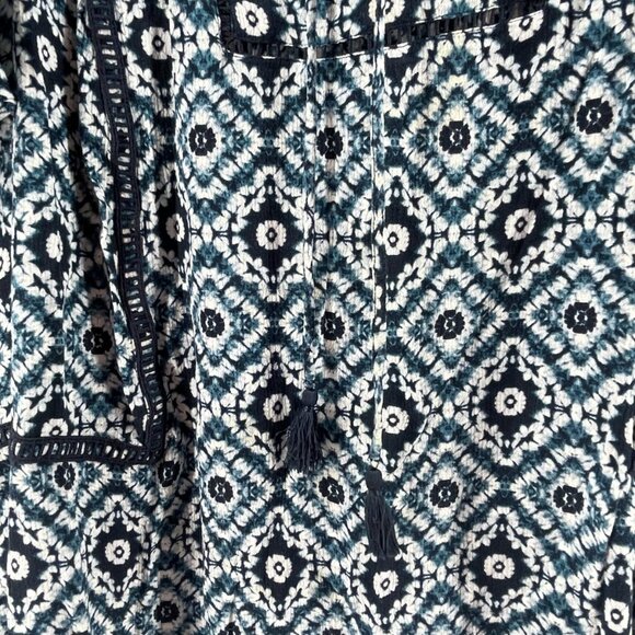 Lane Bryant Plus Short Sleeve Tasseled Tie Dye Pattern Shirt Top Blouse Size 20 - Picture 3 of 12